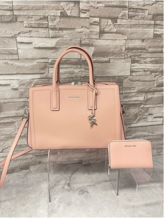 Michael Kors Handbags - Michael Kors Laila Medium Leather Satchel & Matching Wallet Smoky Rose Pink